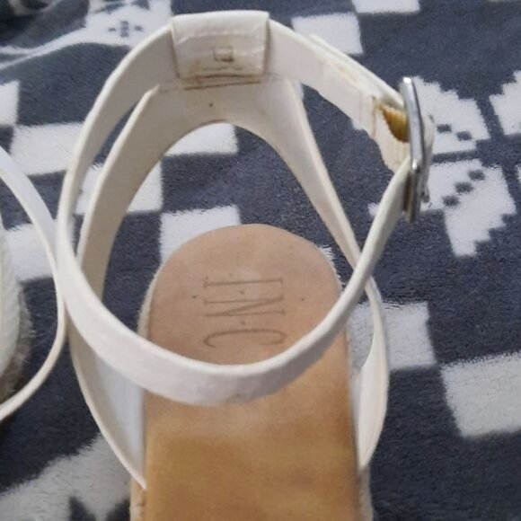 INC International Concepts White Valettap Ankle Strap Espadrille Sandals Size 9 - Picture 6 of 14